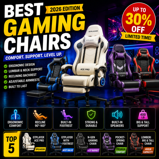 Best Gaming Chairs in 2026: Top Ergonomic Chairs with Footrests & Lumbar Support