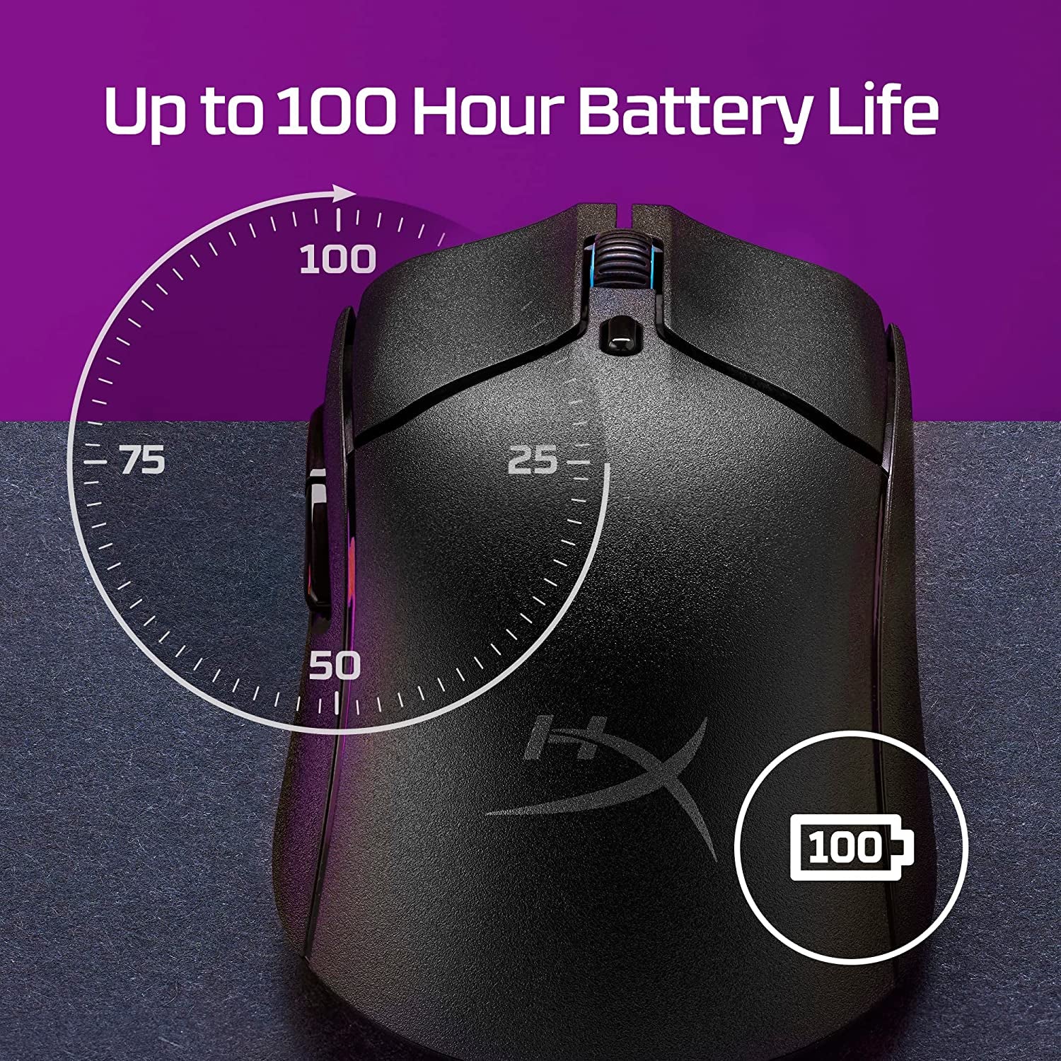 Hyperx Pulsefire Haste 2 – Wireless Gaming Mouse- Ultra Lightweight, 61G, 100 Hour Battery Life, Dual Wireless Connectivity, Precision Sensor - Black