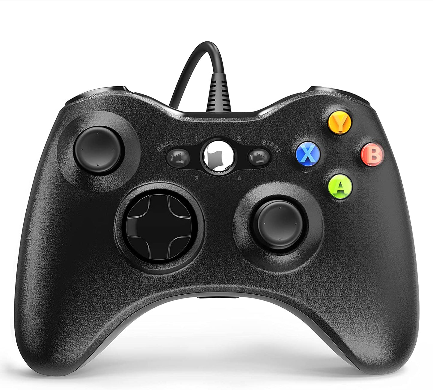 Wired Controller for Xbox 360, Game Controller for 360 with Dual-Vibration Turbo Compatible with Xbox 360/360 Slim and PC Windows 7,8,10,11