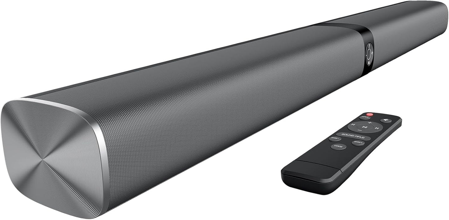 Sound Bar for Smart TV, Soundbar with Bluetooth/Arc/Opt/Aux Connect, Auto Volume Boost, 3 Equalizer Modes, 2 in 1 Detachable Soundbar for Tv/Pc/Gaming/Projectors