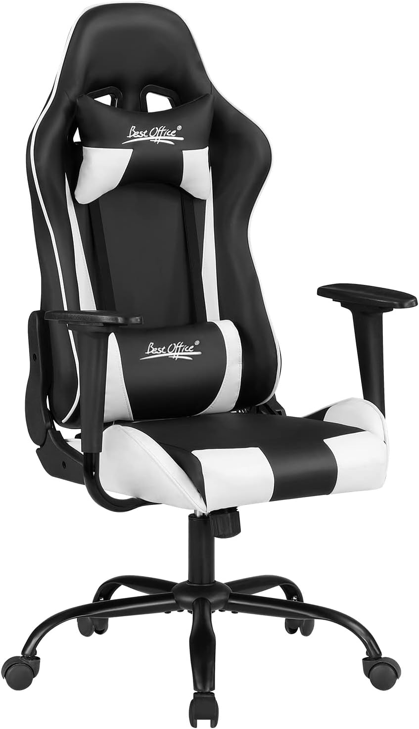 Bestoffice Ergonomic Gaming Chair for Adults, Video Game Chair, White