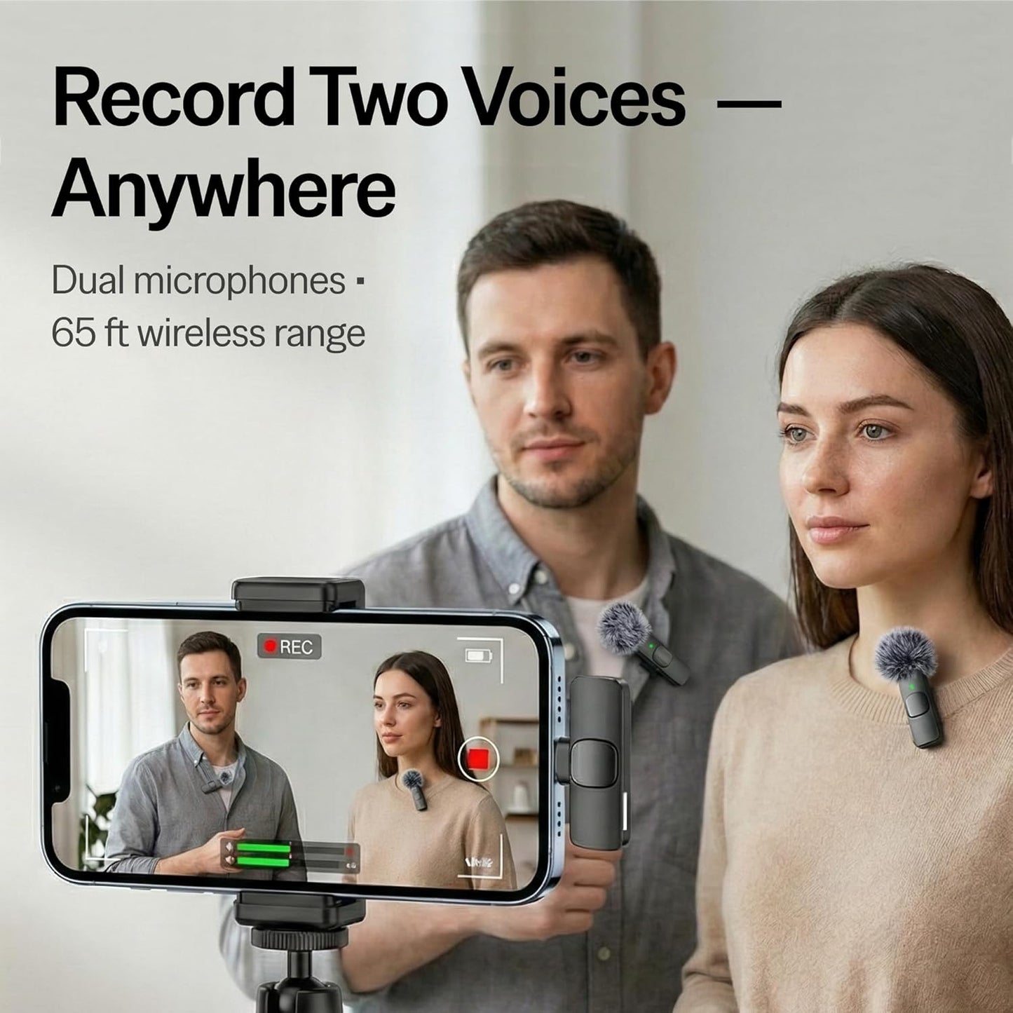 Mini Mic Pro (Latest Model – #1 Microphone for Iphone & Android, Wireless Mini Microphone, Clear Voice, Noise Cancelling, Lavalier Mic for Tiktok, Youtube & Interviews