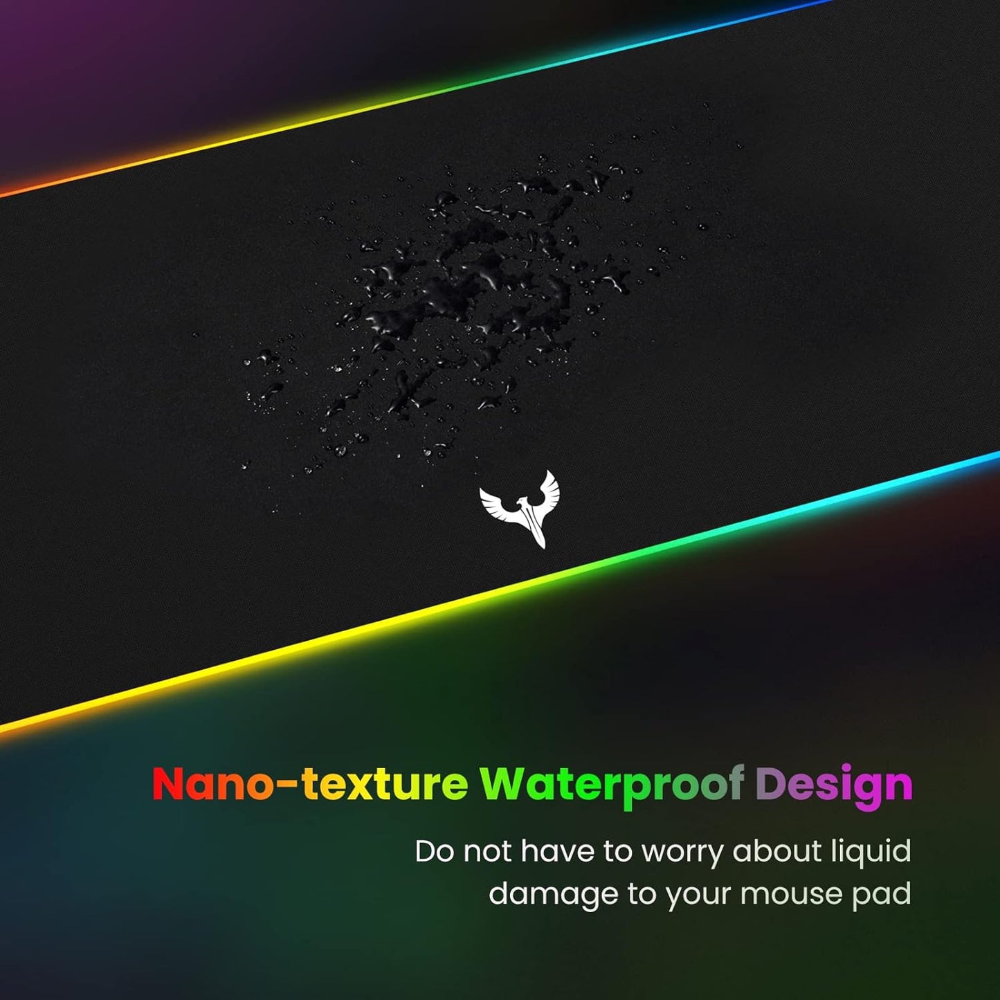 Bladehawks Extra Large RGB Gaming Mouse Pad-14 Light Modes, Extended Soft LED Mouse Pad, Anti-Slip Rubber Base, Computer Keyboard Mousepad Mat (31.5 X 12 Inch)