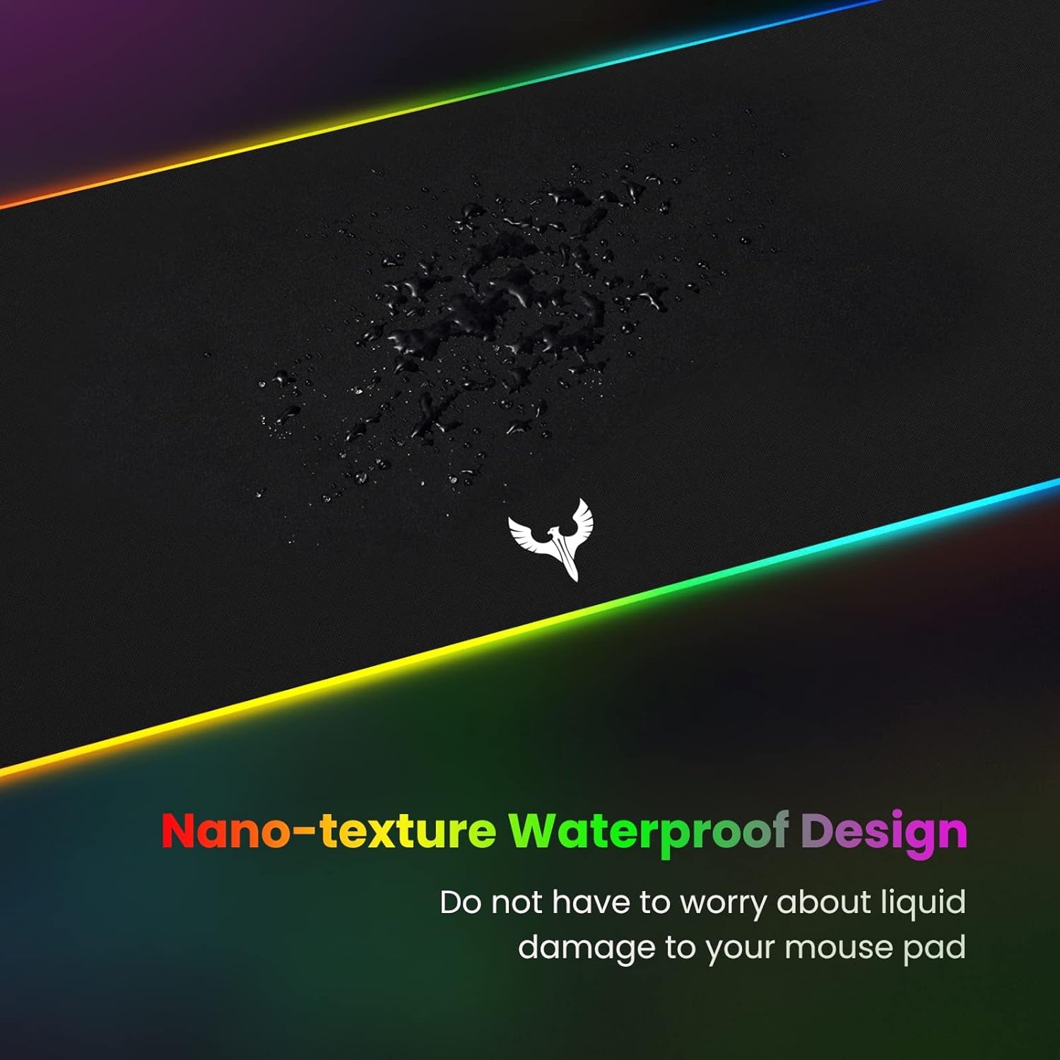 Bladehawks Extra Large RGB Gaming Mouse Pad-14 Light Modes, Extended Soft LED Mouse Pad, Anti-Slip Rubber Base, Computer Keyboard Mousepad Mat (31.5 X 12 Inch)