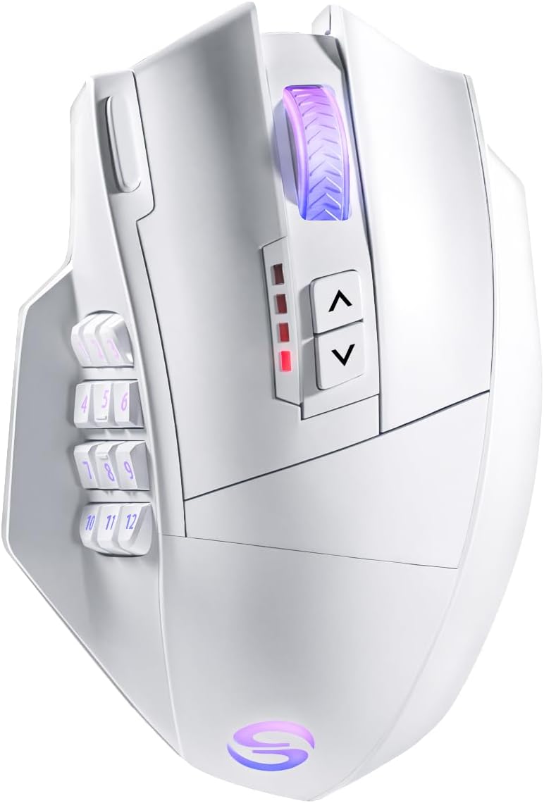 Utechsmart Venus Pro RGB Wireless MMO Gaming Mouse, 16,000 DPI Optical Sensor, 2.4 Ghz Transmission Technology, Ergonomic Design, 16M Chroma RGB Lighting, 16 Programmable Buttons, up to 70 Hours