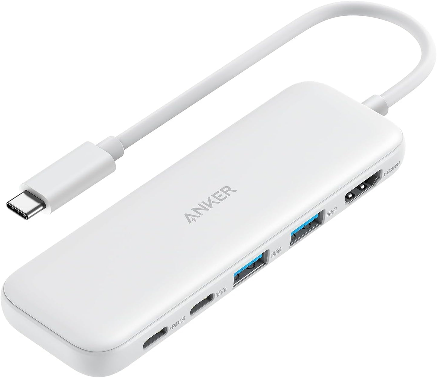 Anker USB C Hub, 5-In-1 USBC to HDMI Splitter with 4K Display, 1 X Powered USB-C 5Gbps & 2×Powered USB-A 3.0 5Gbps Data Ports for Macbook Pro, Macbook Air, Dell and More