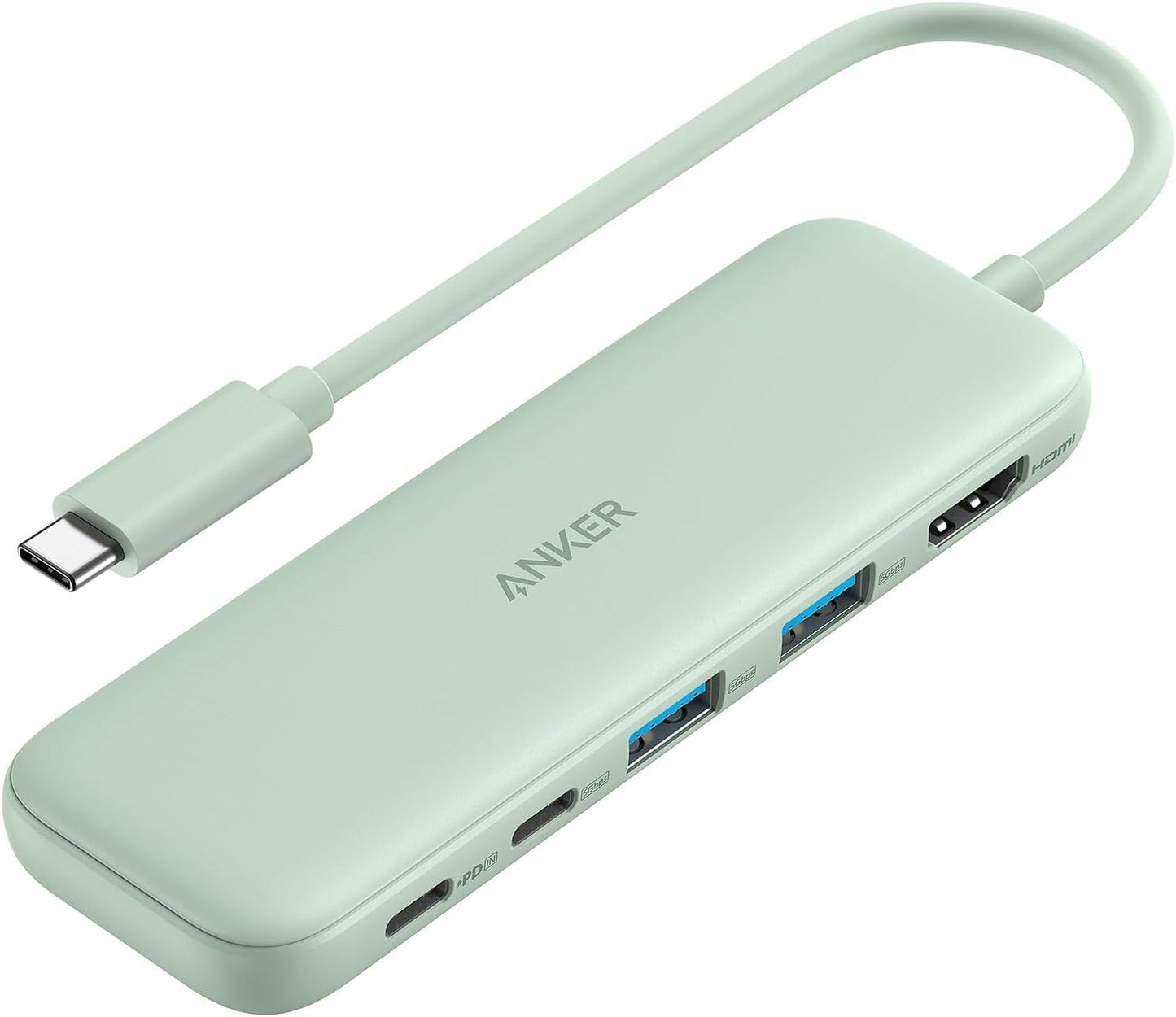Anker USB C Hub, 5-In-1 USBC to HDMI Splitter with 4K Display, 1 X Powered USB-C 5Gbps & 2×Powered USB-A 3.0 5Gbps Data Ports for Macbook Pro, Macbook Air, Dell and More