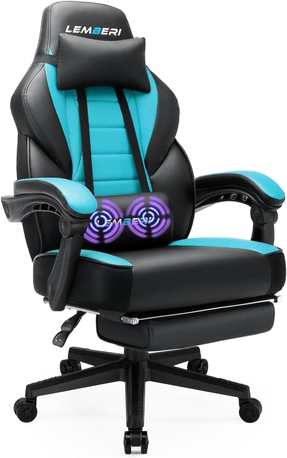 LEMBERI Big and Tall Gaming Chair 400Lb Capacity, Heavy-Duty Office Chair with Reinforced Footrest, Wide Seat High Back PC Desk Chair with Linkage Armrests, Thickened Steel Frame, PU Leather, Red