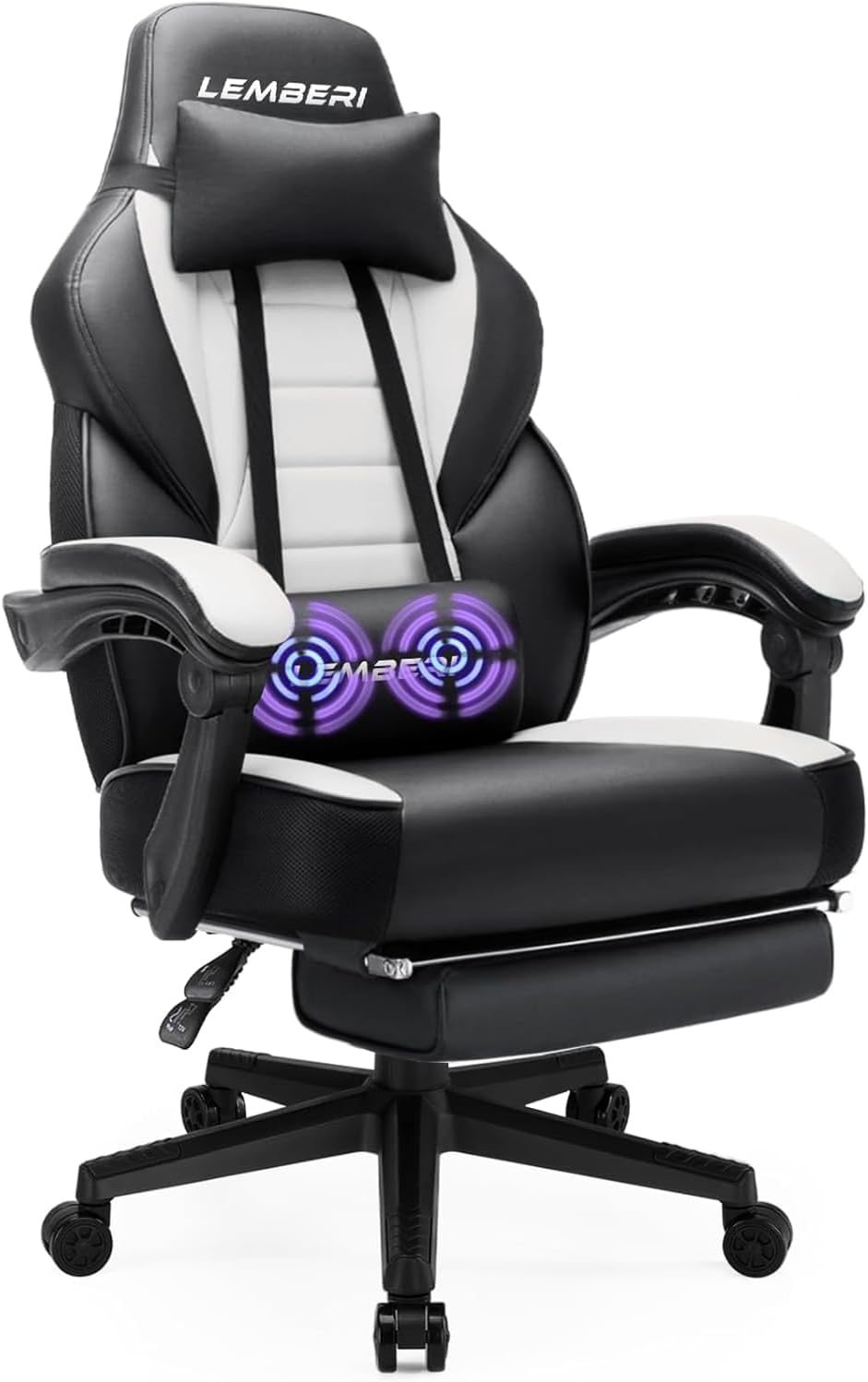 LEMBERI Big and Tall Gaming Chair 400Lb Capacity, Heavy-Duty Office Chair with Reinforced Footrest, Wide Seat High Back PC Desk Chair with Linkage Armrests, Thickened Steel Frame, PU Leather, Red