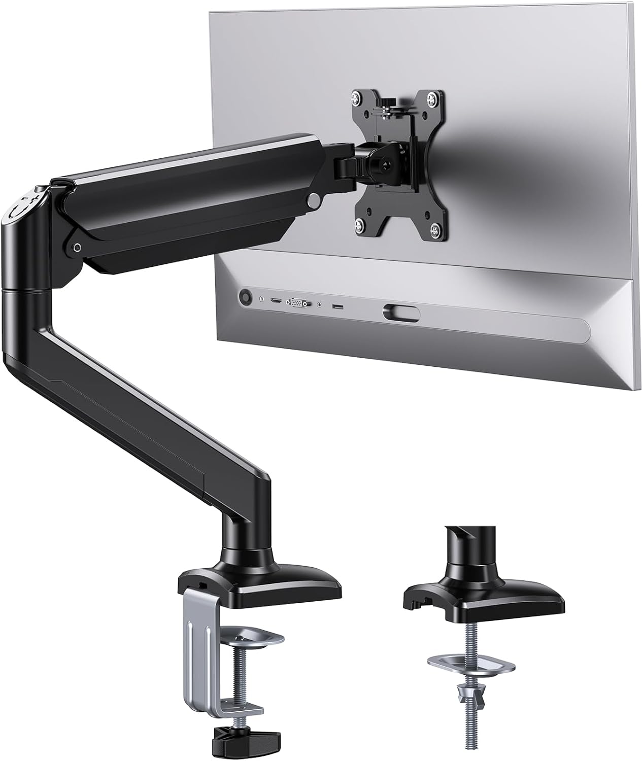Ergear Single Monitor Arm, Fully Adjustable Monitor Mount for 13–34 Inch Screens, Fast Install Computer Monitor Stand with Tool-Free VESA Mount, Cable Management, Holds 19.8 Lbs, Max VESA 100X100Mm