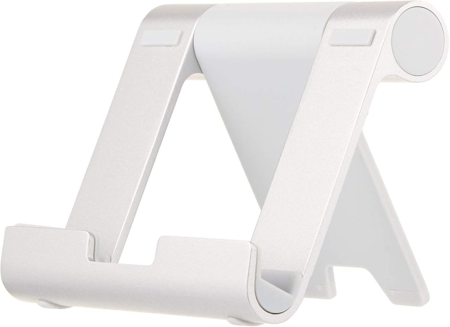 Amazon Basics Multi-Angle Portable Foldable Stand for Tablets, E-Readers and Phones, Non-Slip Desktop Holder for Ipads, Iphones, Kindles, Hands-Free Viewing - Silver