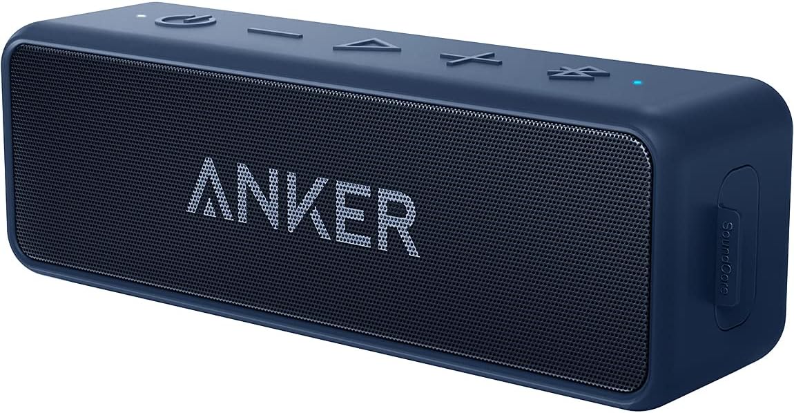 Anker Soundcore 2 Portable Bluetooth Speaker with Stereo Sound, Bluetooth 5, Bassup, IPX7 Waterproof, 24-Hour Playtime, Wireless, Speaker for Home, Outdoors, Travel