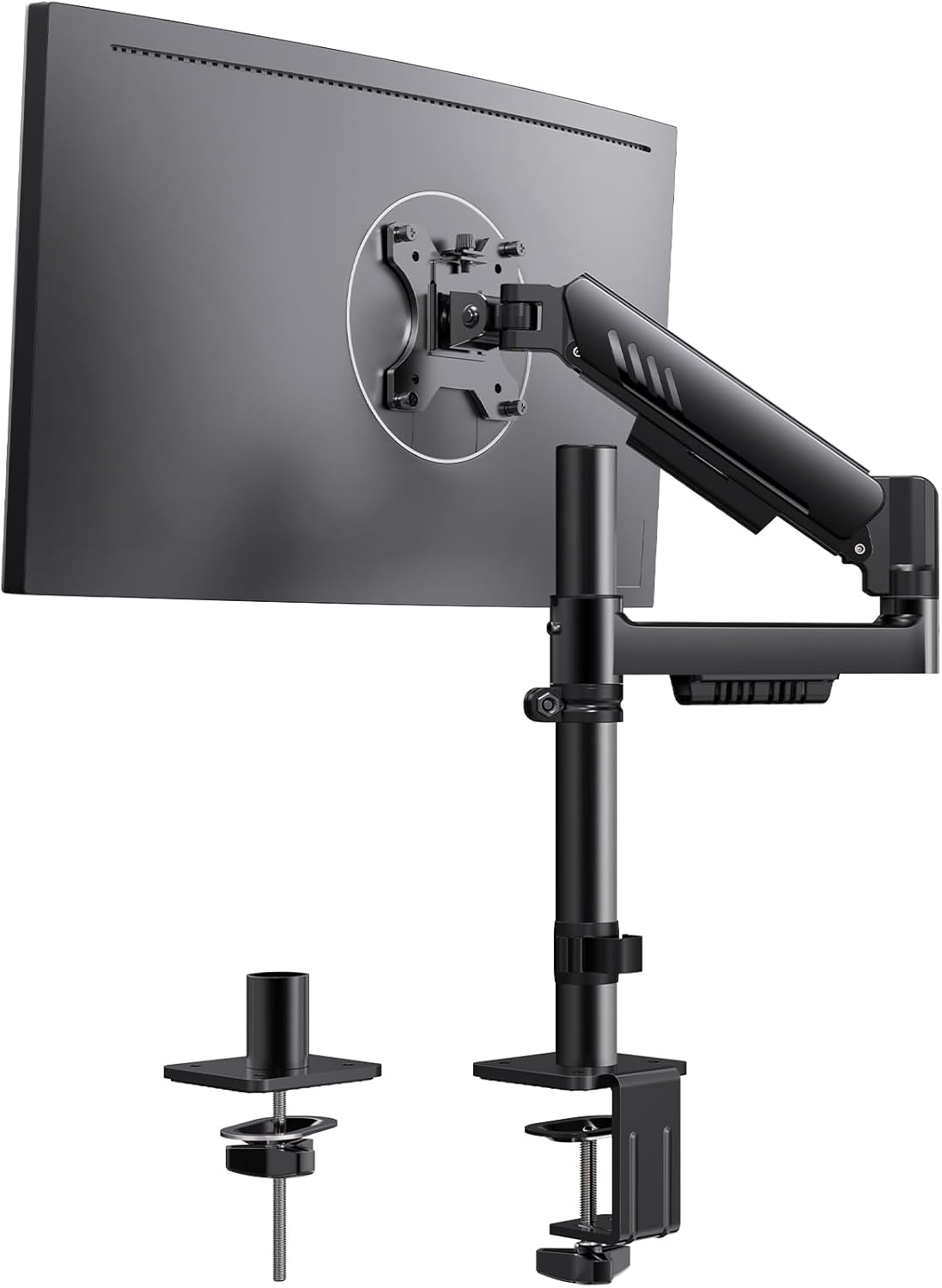 Ergear Single Monitor Arm, Fully Adjustable Monitor Mount for 13–34 Inch Screens, Fast Install Computer Monitor Stand with Tool-Free VESA Mount, Cable Management, Holds 19.8 Lbs, Max VESA 100X100Mm