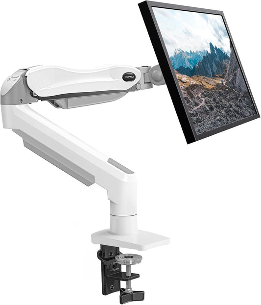 HUANUO Single Monitor Mount, 13 to 32 Inch Gas Spring Monitor Arm, Adjustable Stand, Vesa Mount with Clamp and Grommet Base - Fits 4.4 to 19.8Lbs LCD Computer Monitors