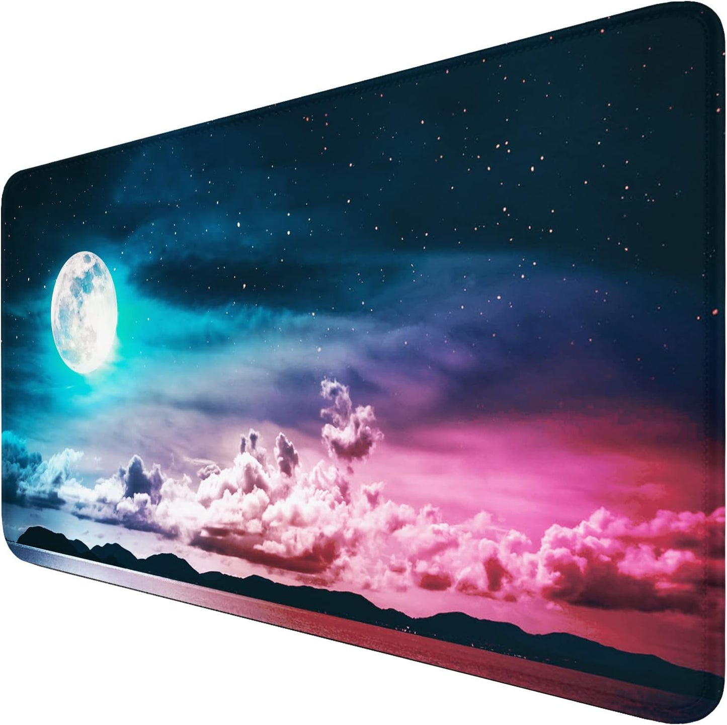 Large Mouse Pad, (31.5X11.8In) Durable Non-Slip Natural Rubber Base Desk Mousepad with Stitched Edges, Waterproof Computer Keyboard Pad Mat for Esports Pros/Gamer/Desktop/Office/Home - Black