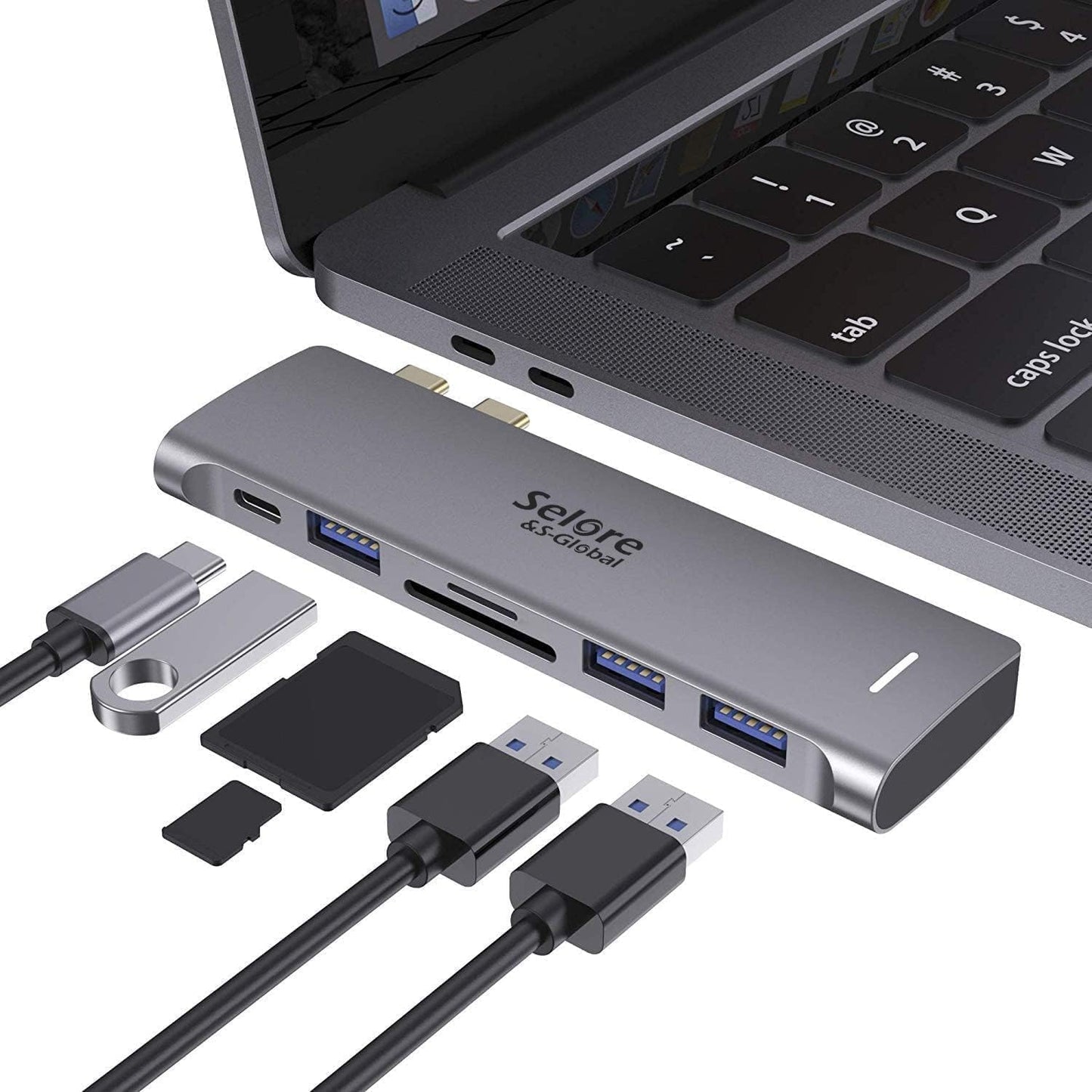 USB C Docking Station Dual HDMI Monitor, USB C to Dual HDMI Adapter with 2HDMI Ports, PD Charging, Sd/Microsd, USB A&C 3.0 Ports, Laptop Docking Station for Dell Xps/Hp/Lenovo/Surface/Yoga Etc