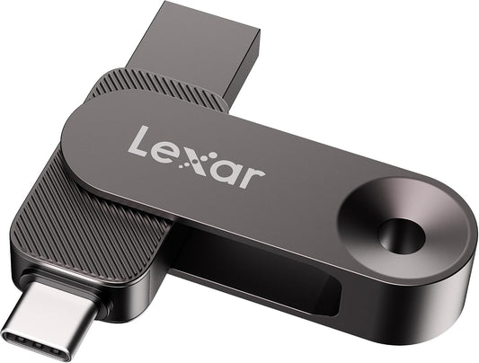 Lexar 256GB Solid State Dual Drive D500 USB 3.2 Gen 1, for USB Type-C/Usb Type-A Devices, up to 400Mb/S Read, Compatible with Iphone 15/16/17 Series, Android, Tablet, PC and Mac (LJDD500256G-BNQNU)
