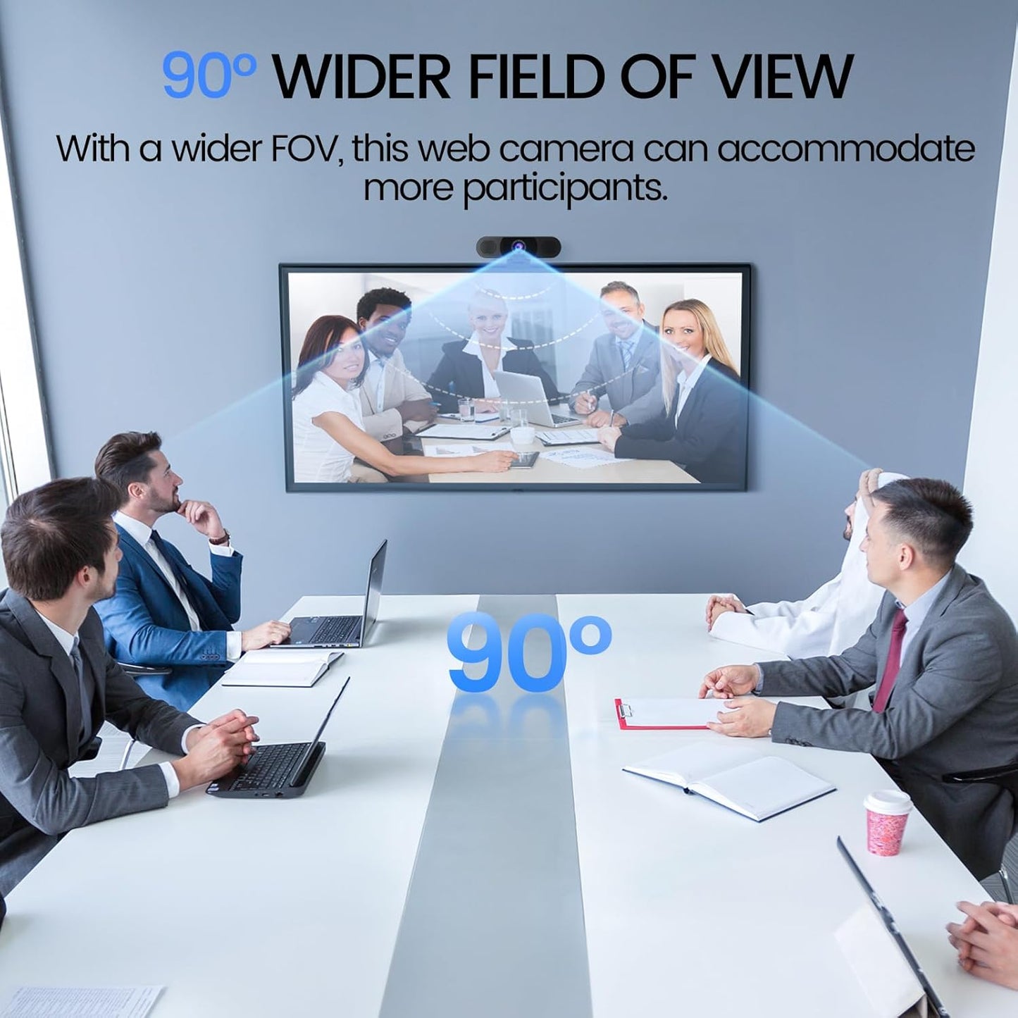 EMEET C960 1080P Webcam with Microphone, 2 Mics, 90° FOV, USB Type-A & A-To-C Adapter, Fixed Focus, Plug&Play Computer Camera for Zoom/Teams/Facetime/Youtube/Google Meet/Switch 2 Camera, 2025 Version
