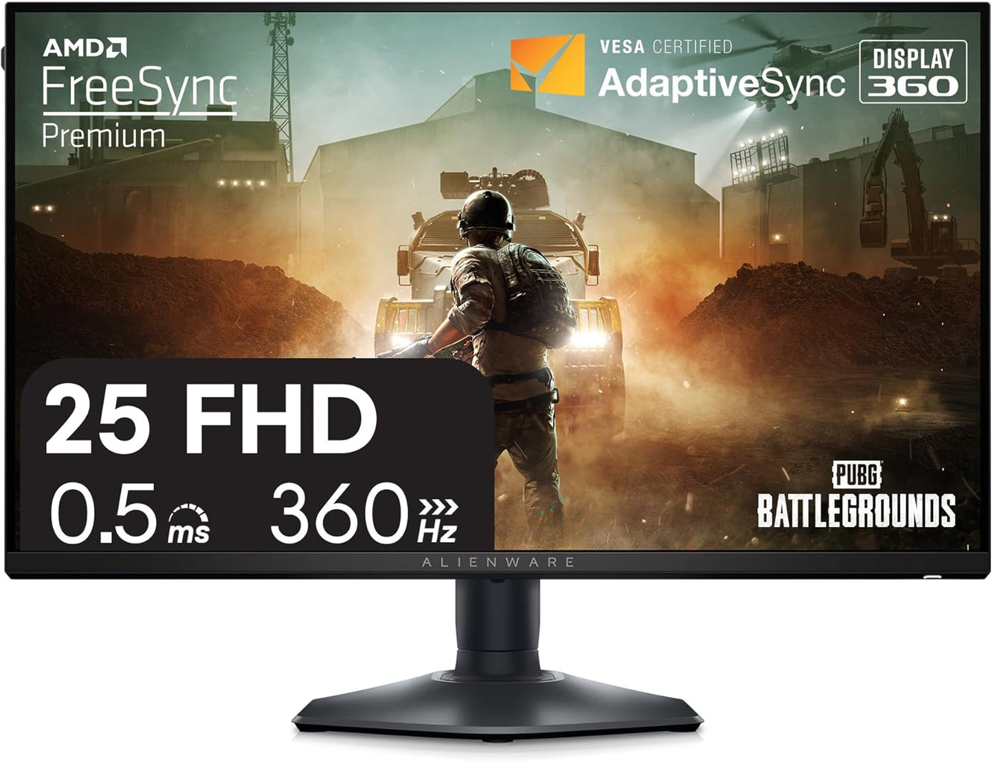 Alienware 27 Gaming Monitor - AW2725DM - 27-Inch QHD 180Hz 1Ms Display, IPS, NVIDIA G-SYNC, AMD Freesync, VESA Adaptivesync.