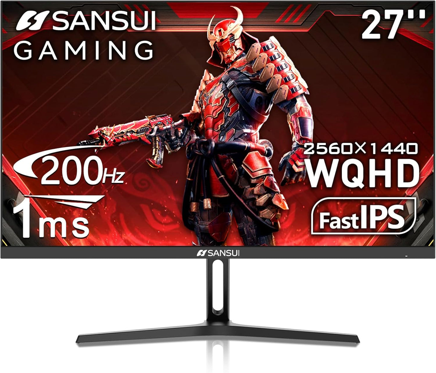 SANSUI 32-Inch Curved Gaming Monitor WQHD 2560 X 1440 180Hz Curved 1500R -Fast Va,1Ms(Od), HDR, 300Nits, Srgb 125%, DCI-P3 95%, Freesync, HDMI X2, Dp1.4X2(Dp Cable Included)
