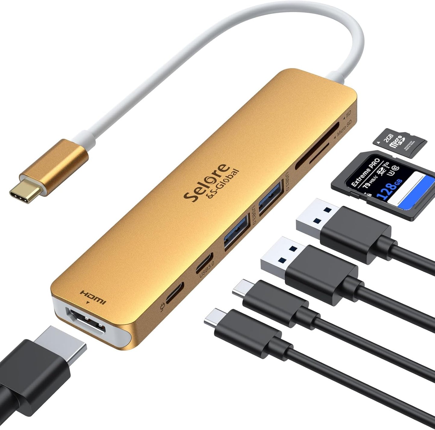 USB C Docking Station Dual Monitor Adapter, Selore Laptop Docking Station 3 Monitors Quad Display with 2 HDMI, DP, VGA, Ethernet, 3 USB A&C 3.0, 100W PD, USB C Hub Dongle for DELL, HP and More