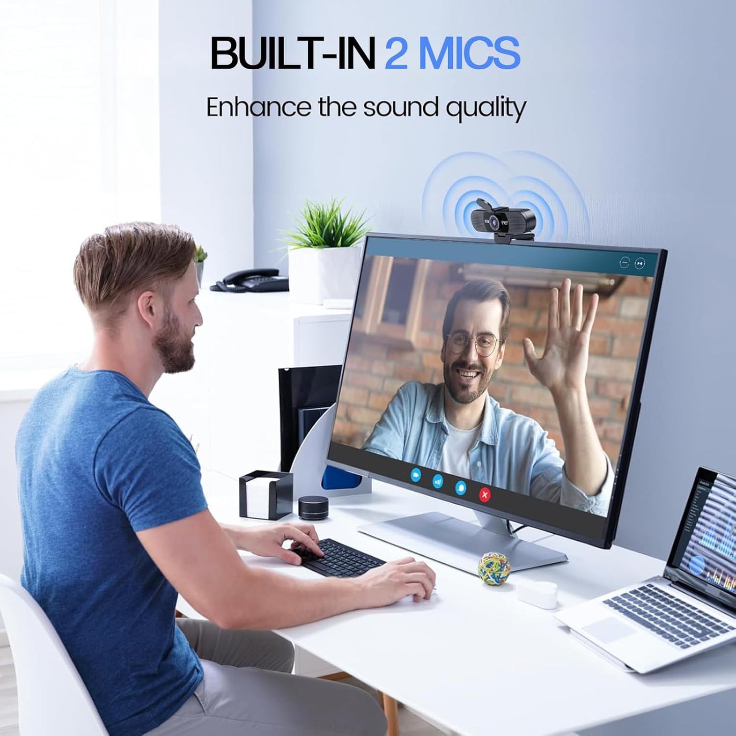 EMEET C960 1080P Webcam with Microphone, 2 Mics, 90° FOV, USB Type-A & A-To-C Adapter, Fixed Focus, Plug&Play Computer Camera for Zoom/Teams/Facetime/Youtube/Google Meet/Switch 2 Camera, 2025 Version