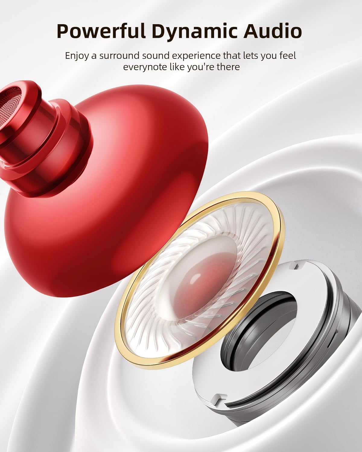 Pocbuds Bluetooth Headphones Wireless Earbuds 80Hrs Playtime Wireless Charging Case Digital Display Sports Ear Buds with Earhook Deep Bass IPX7 Waterproof Over-Ear Earphones for TV Phone Laptop Black