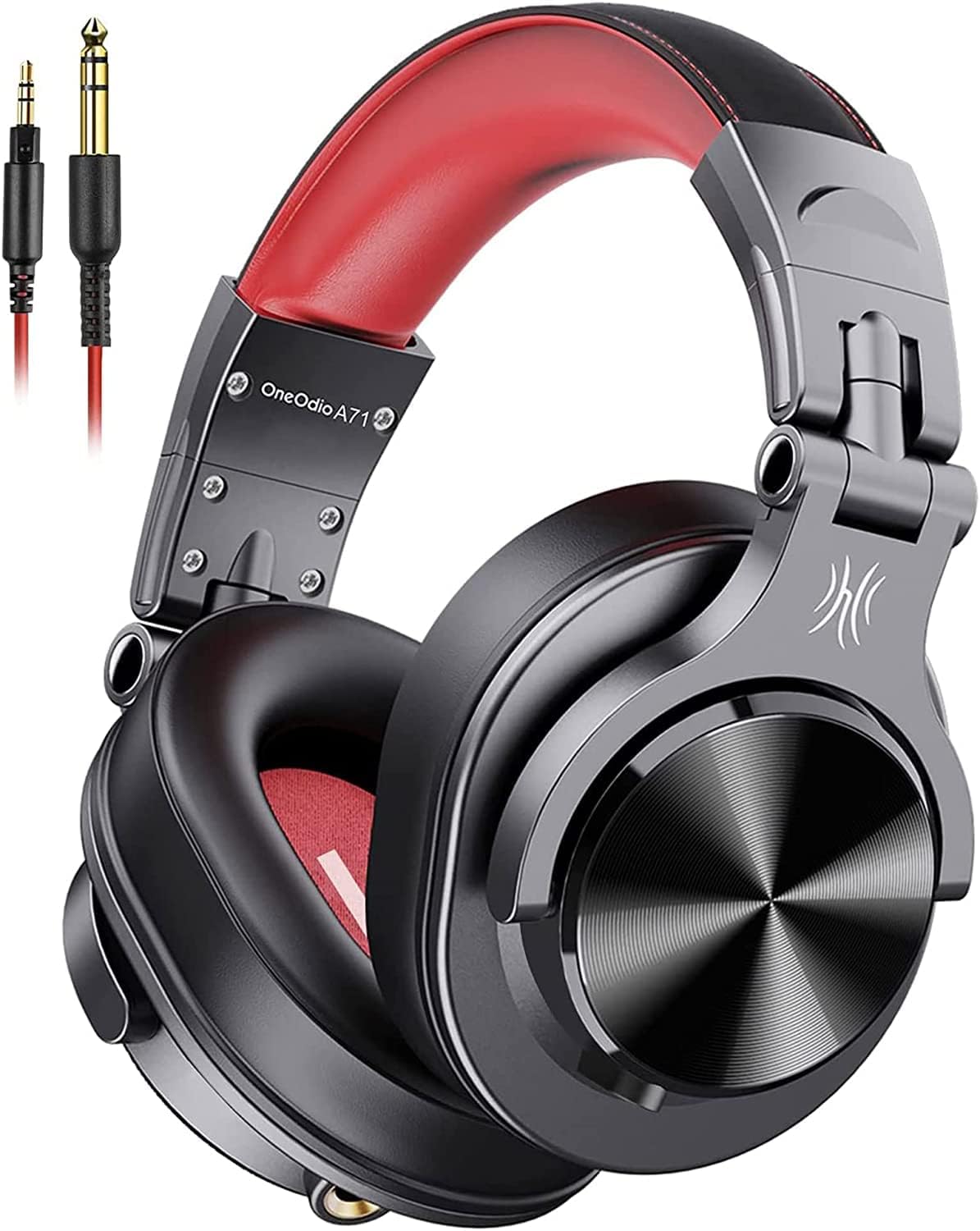 Oneodio A71 Hi-Res Studio Recording Headphones - Wired over Ear Headphones with Shareport, Monitoring Mixing Foldable Headset with Stereo Sound, 3.5/6.35MM Jack for PC Computer DJ Guitar-Black
