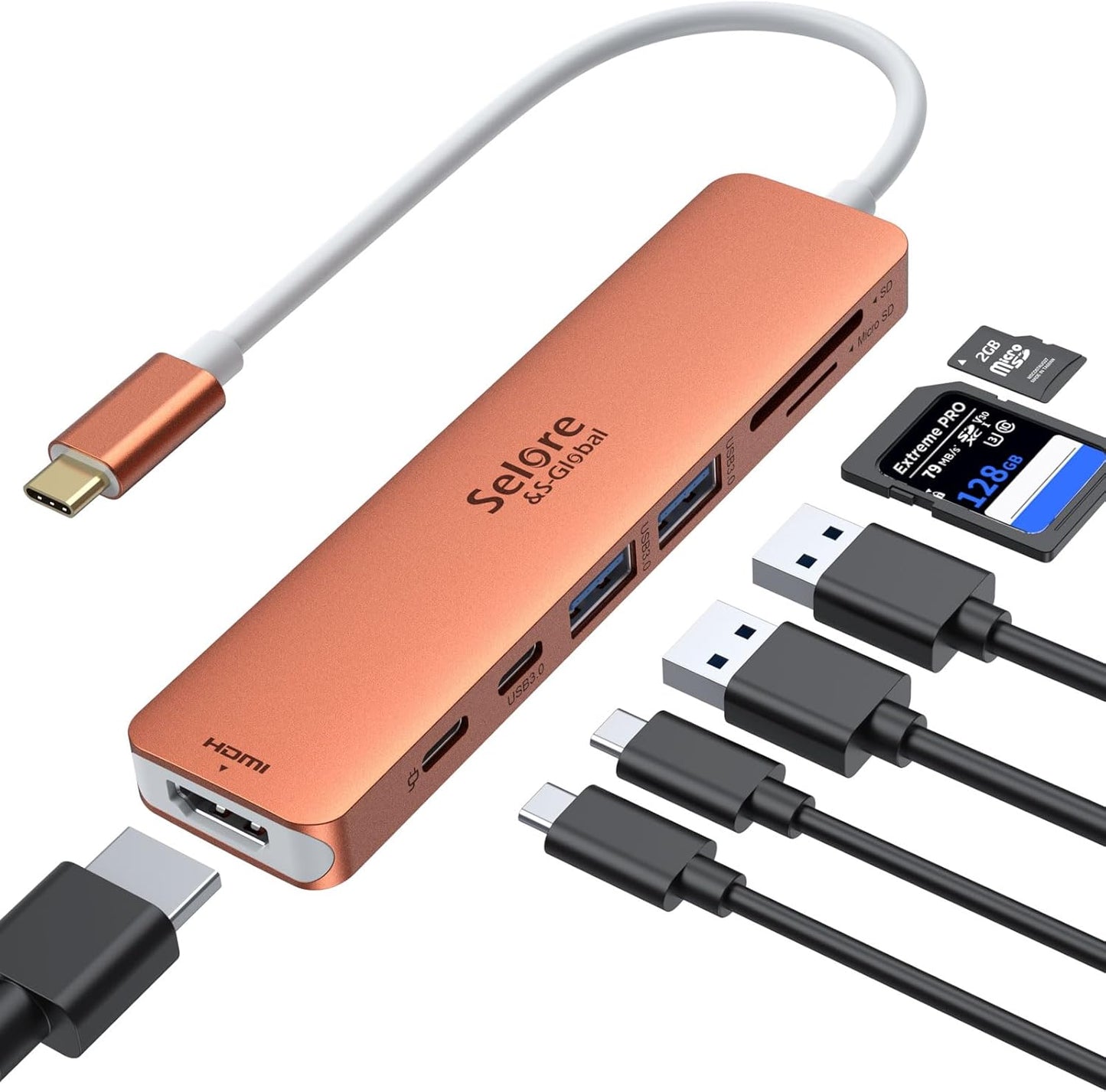 USB C Docking Station Dual Monitor Adapter, Selore Laptop Docking Station 3 Monitors Quad Display with 2 HDMI, DP, VGA, Ethernet, 3 USB A&C 3.0, 100W PD, USB C Hub Dongle for DELL, HP and More
