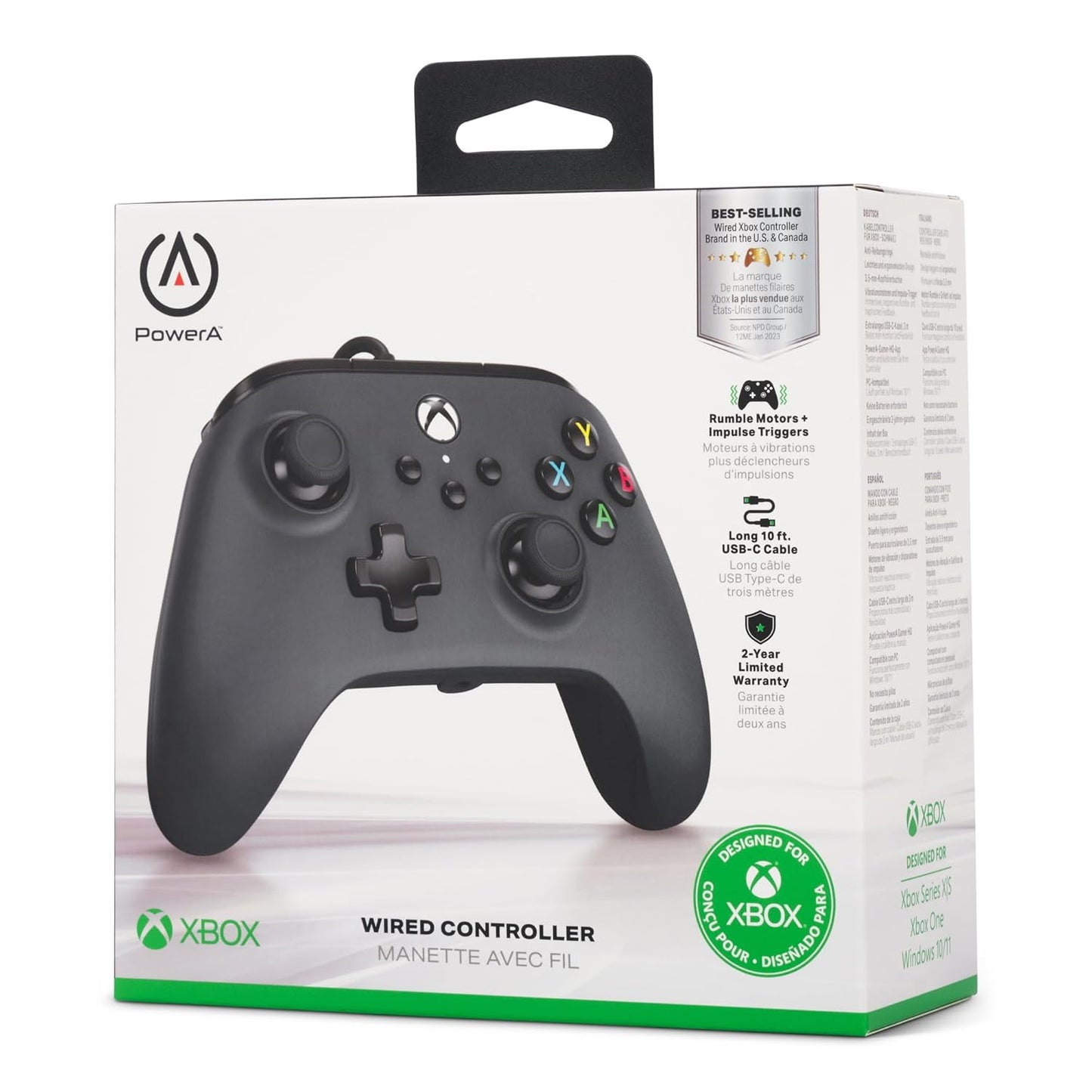Powera Wired Controller for Xbox Series X|S - Black, Gamepad, Wired Video Game Controller, Gaming Controller, Works with Xbox One and Windows 10/11