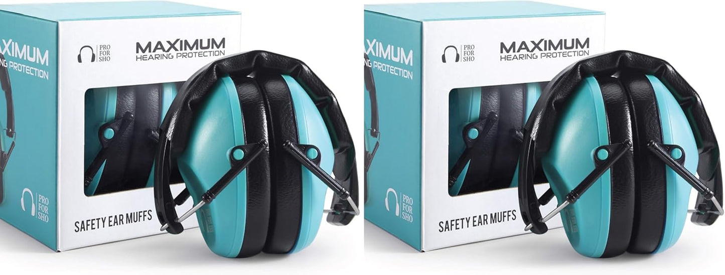 Pro for Sho 34Db NRR Hearing Protection Ear Muffs – Highest NRR Compact Design Ear Protection for Loud Events & Sensory Use