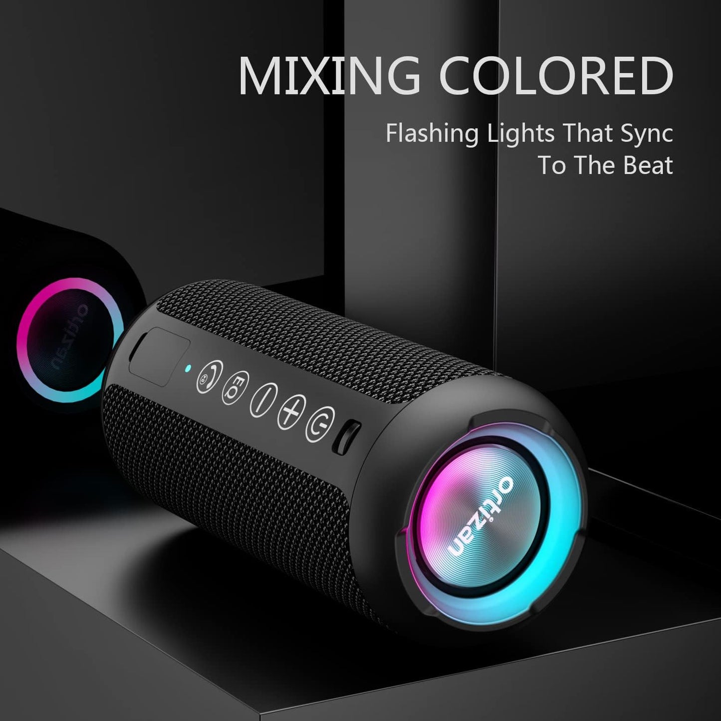 Ortizan Portable Bluetooth Speaker (1St Gen), IPX7 Waterproof, Wireless, Big Sound and Deep Bass, TWS Pairing, 30Hrs of Playtime, for Home/Party/Outdoor/Beach, Birthday Gifts for Men Women - Black