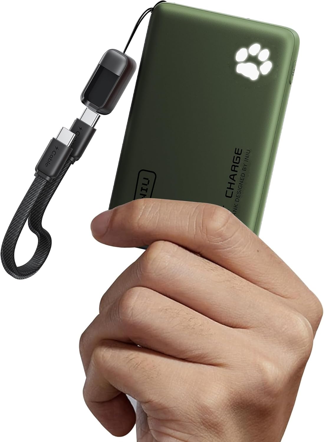 INIU 45W Fast Charging Portable Charger, 40% Smaller 10000Mah with Detachable Cable, Flight-Safe Travel Power Bank, USB C External Phone Battery Pack for Iphone 17 16 Pro Ipad Samsung S26 Google Etc