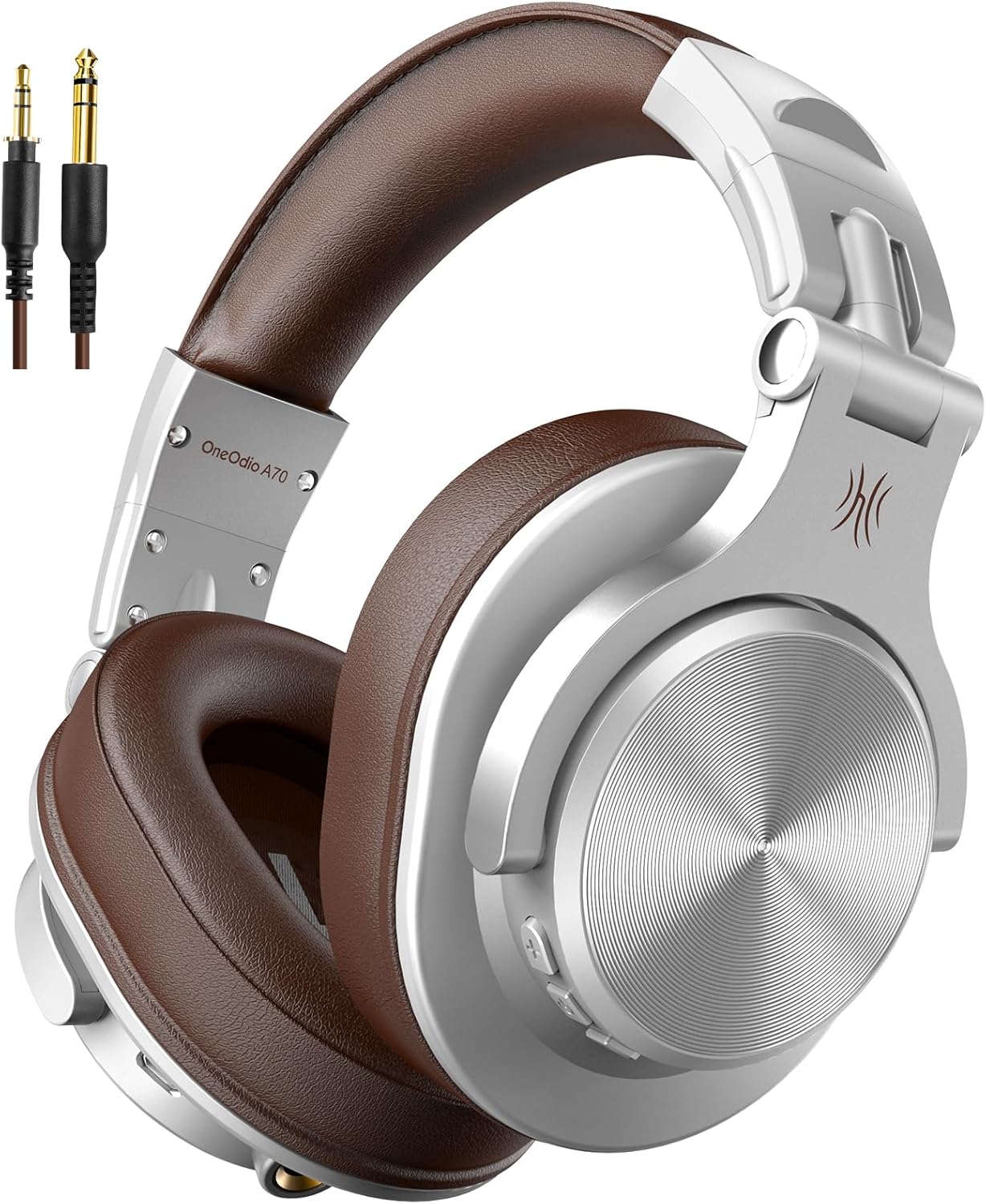 Oneodio A70 Bluetooth over Ear Headphones, Wireless Headphones with 72H Playtime, Hi-Res, Built-In Mic, 3.5Mm/6.35Mm Wired Audio Jack for Studio Monitor & Mixing DJ Guitar AMP, Computer PC Gaming