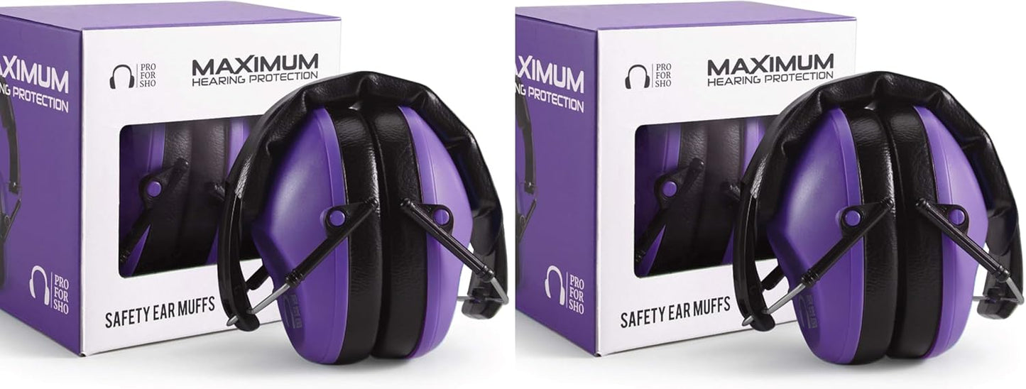 Pro for Sho 34Db NRR Hearing Protection Ear Muffs – Highest NRR Compact Design Ear Protection for Loud Events & Sensory Use