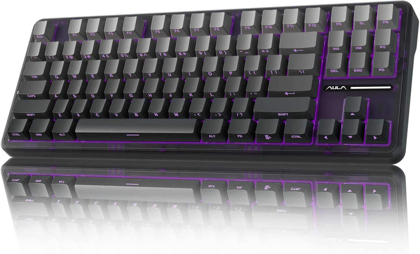 AULA F75 Pro Wireless Mechanical Keyboard,75% Hot Swappable Custom Keyboard with Knob,Rgb Backlit,Pre-Lubed Reaper Switches,Side Printed PBT Keycaps,2.4Ghz/Usb-C/Bt5.0 Mechanical Gaming Keyboards