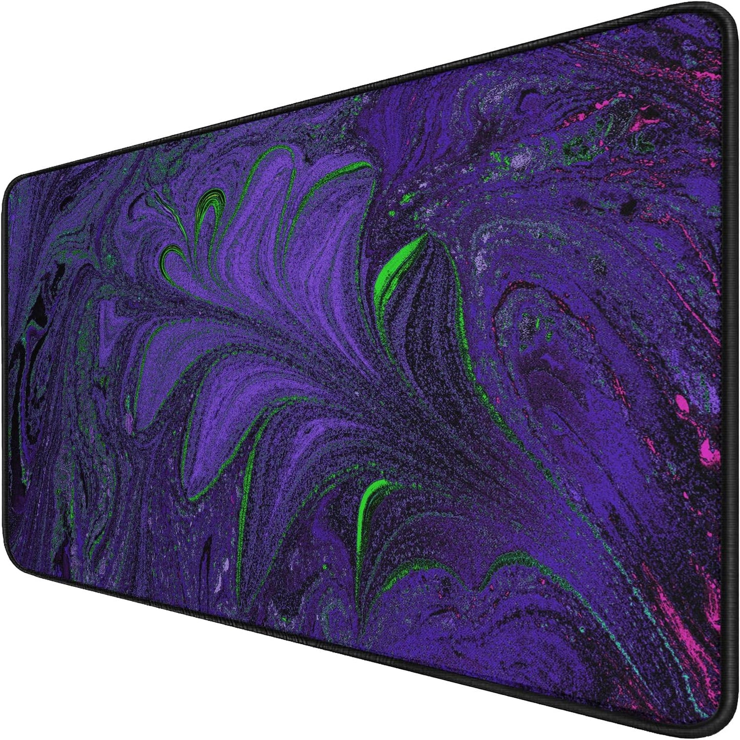 Large Mouse Pad, (31.5X11.8In) Durable Non-Slip Natural Rubber Base Desk Mousepad with Stitched Edges, Waterproof Computer Keyboard Pad Mat for Esports Pros/Gamer/Desktop/Office/Home - Black