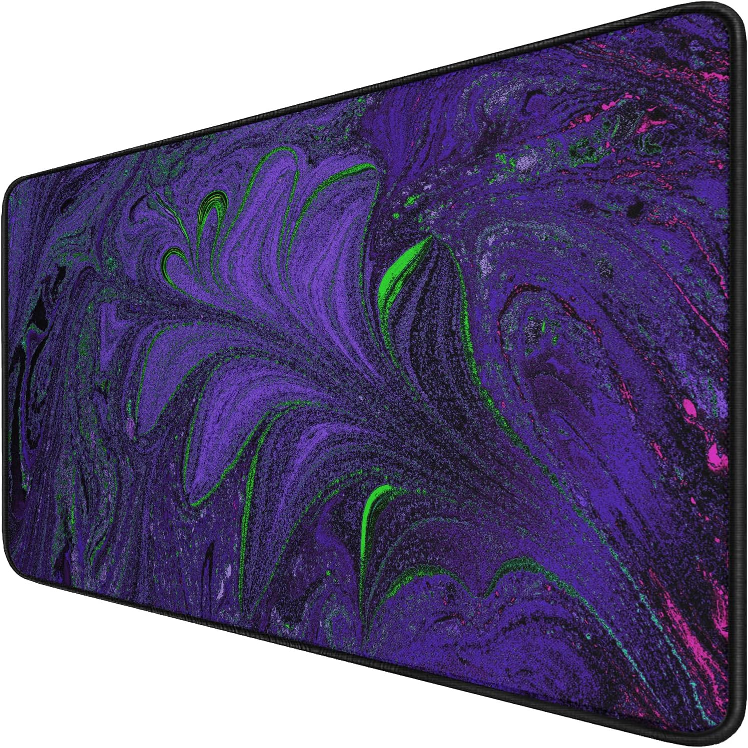 Large Mouse Pad, (31.5X11.8In) Durable Non-Slip Natural Rubber Base Desk Mousepad with Stitched Edges, Waterproof Computer Keyboard Pad Mat for Esports Pros/Gamer/Desktop/Office/Home - Black