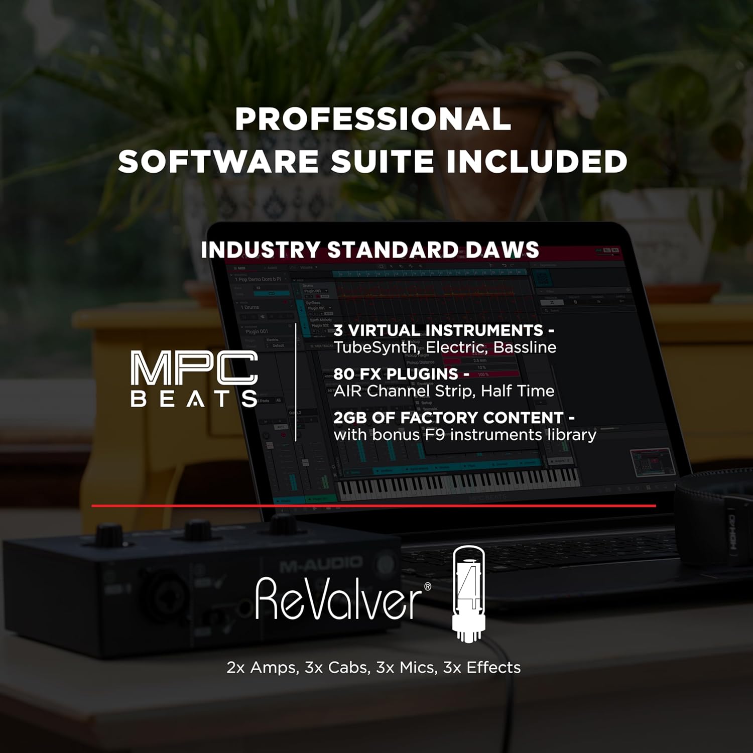 M-AUDIO M-Track Solo USB Audio Interface for Recording, Streaming and Podcasting with XLR, Line and DI Inputs, plus a Software Suite Included