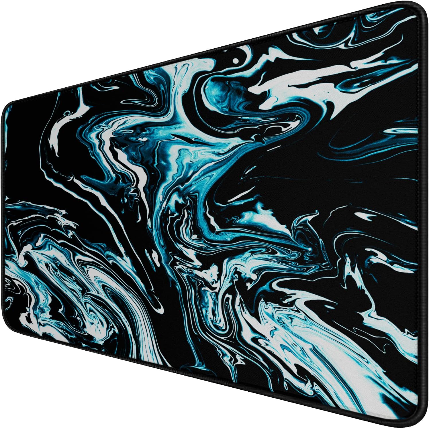 Large Mouse Pad, (31.5X11.8In) Durable Non-Slip Natural Rubber Base Desk Mousepad with Stitched Edges, Waterproof Computer Keyboard Pad Mat for Esports Pros/Gamer/Desktop/Office/Home - Black