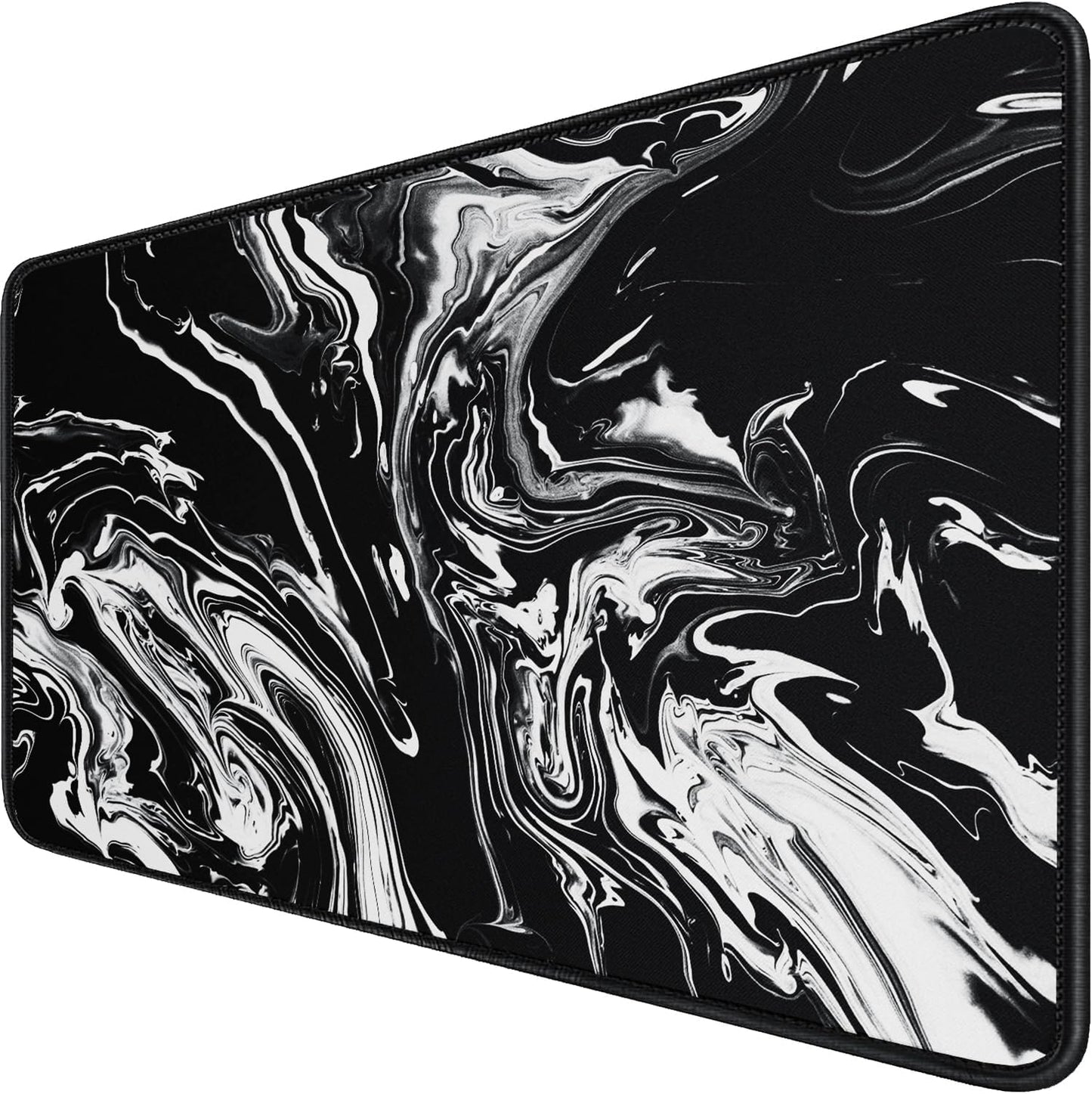 Large Mouse Pad, (31.5X11.8In) Durable Non-Slip Natural Rubber Base Desk Mousepad with Stitched Edges, Waterproof Computer Keyboard Pad Mat for Esports Pros/Gamer/Desktop/Office/Home - Black
