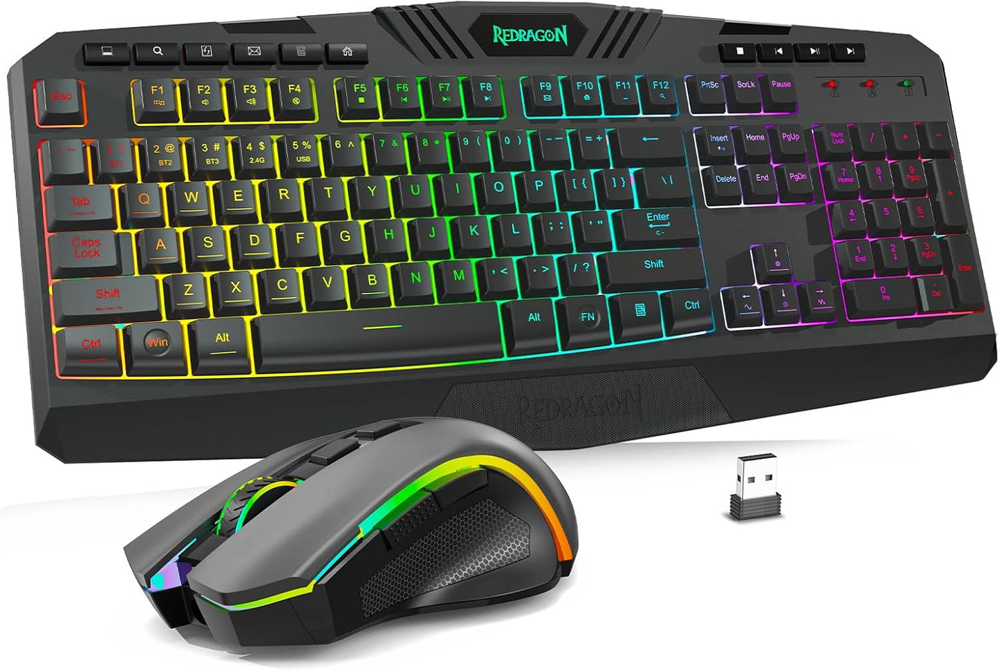 Redragon S101-3 PRO Gaming Keyboard and Mouse, RGB Backlit Programmable Keyboard Mouse with Software, Independent Macro Record Keys, Value Combo Set, New Update Version