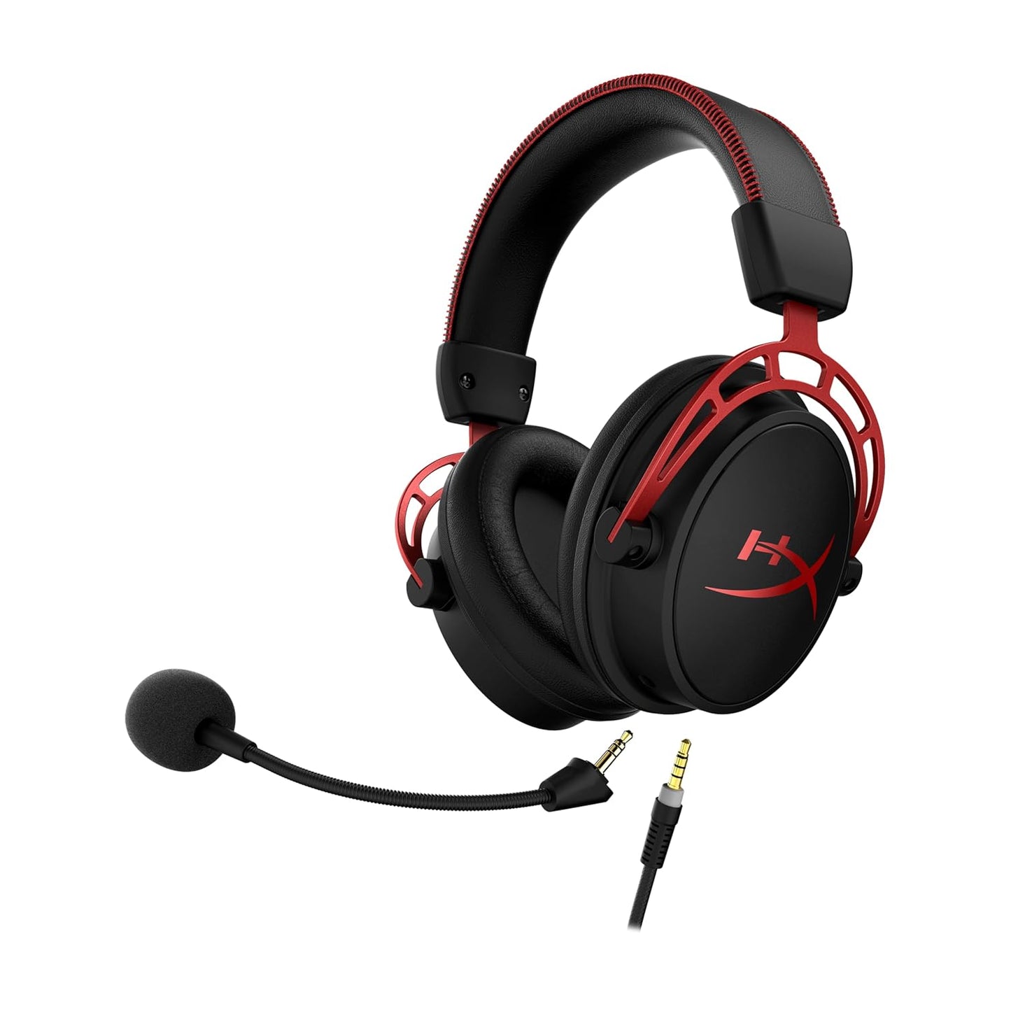 Hyperx Cloud Alpha - Gaming Headset, Dual Chamber Drivers, Legendary Comfort, Aluminum Frame, Detachable Microphone, Works on PC, PS4, PS5, Xbox One, Xbox Series X|S, Nintendo Switch and Mobile – Red | Dual-Chamber 50 Mm Drivers for Reduced Distortion, Durable Aluminum Frame, Memory-Foam Ear Cushions with Premium Leatherette