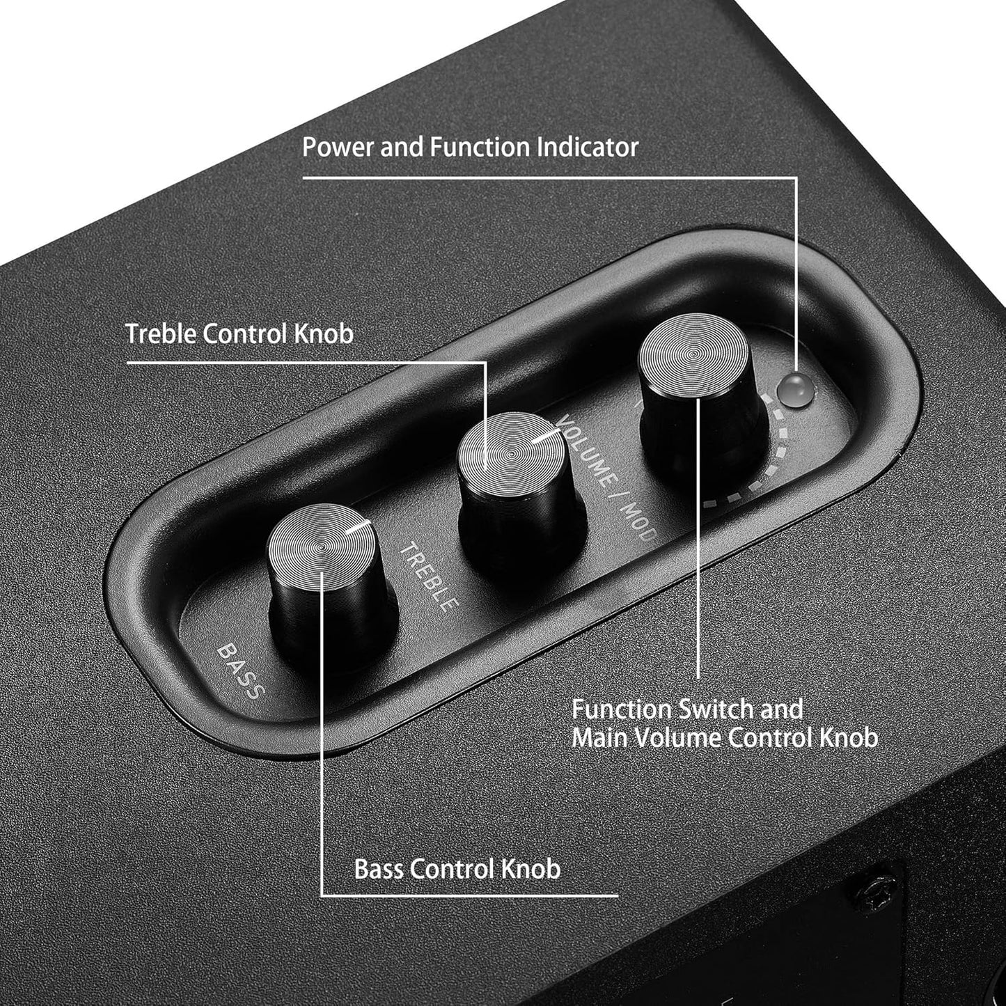 Sanyun SW208 3" Active Bluetooth 5.0 Bookshelf Speakers – 60W Carbon Fiber Speaker Unit - Built-In 24Bit DAC - Dynamic 3D Surround Sound – 2.0 Computer PC Monitor Gaming Speakers (Pair, Black)