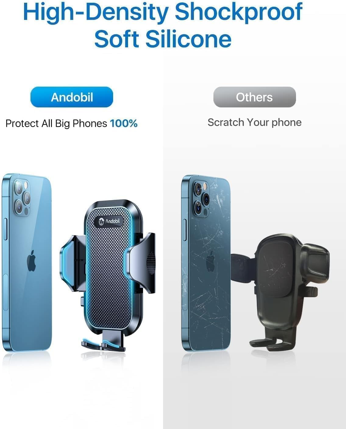 Andobil Military-Grade Cup Holder Phone Holder, [Solidest Metal Gooseneck] Universal Cup Phone Holders for Your Car Truck Golf, 360° Adjustable Cup Holder Cell Phone Mount for Iphone Samsung Google