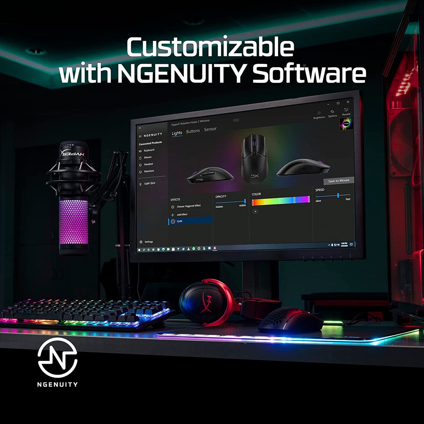 Hyperx Pulsefire Haste 2 – Wireless Gaming Mouse- Ultra Lightweight, 61G, 100 Hour Battery Life, Dual Wireless Connectivity, Precision Sensor - Black