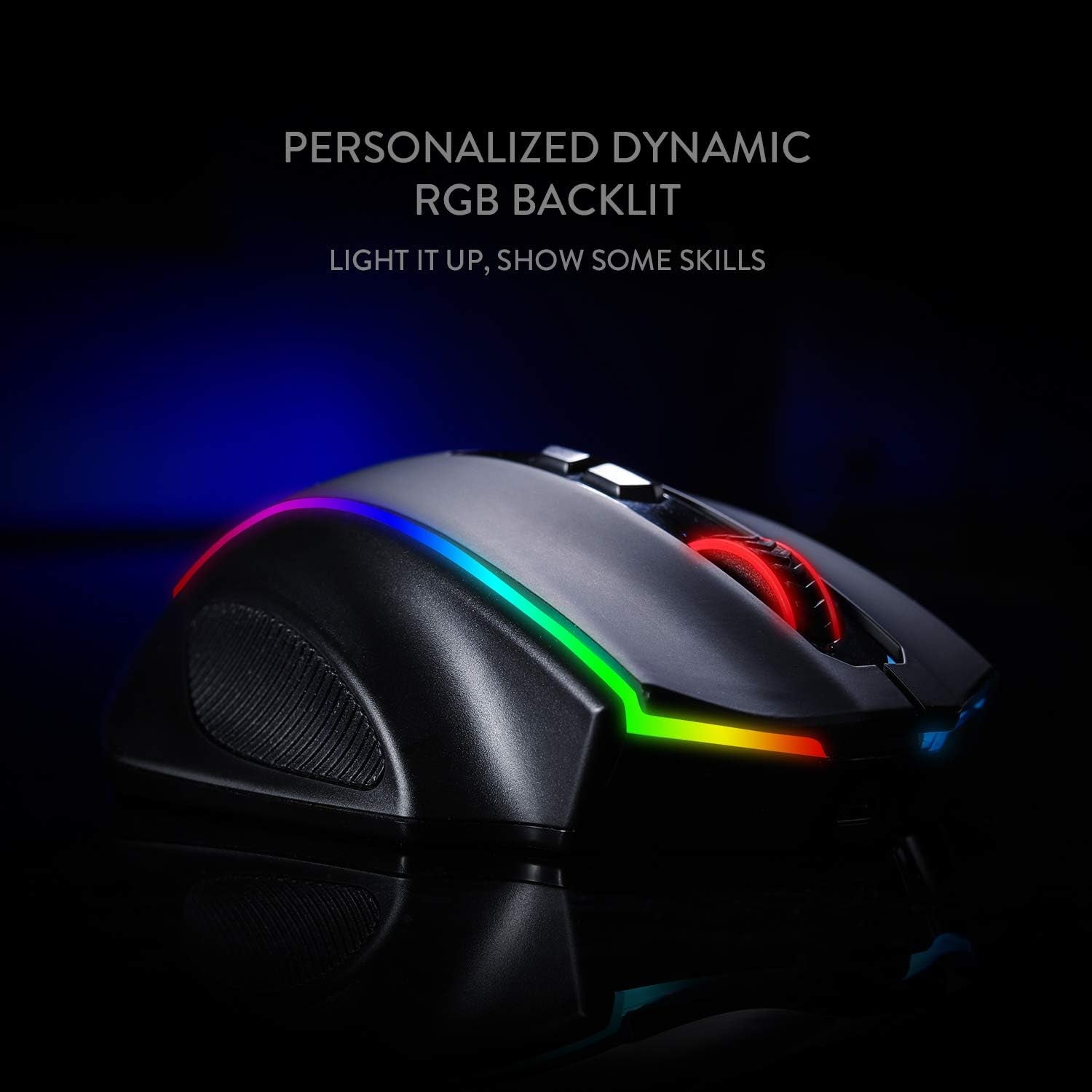 Redragon M686 Wireless Gaming Mouse, 16000 DPI Wired/Wireless Gamer Mouse with Professional Sensor, 45-Hour Reliable Power Capacity, Customizable Macro and RGB Backlight for Pc/Mac/Laptop