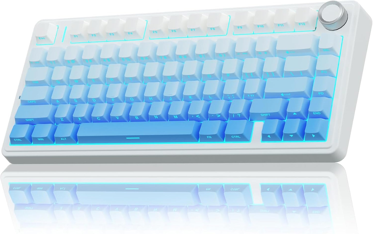 AULA F75 Pro Wireless Mechanical Keyboard,75% Hot Swappable Custom Keyboard with Knob,Rgb Backlit,Pre-Lubed Reaper Switches,Side Printed PBT Keycaps,2.4Ghz/Usb-C/Bt5.0 Mechanical Gaming Keyboards