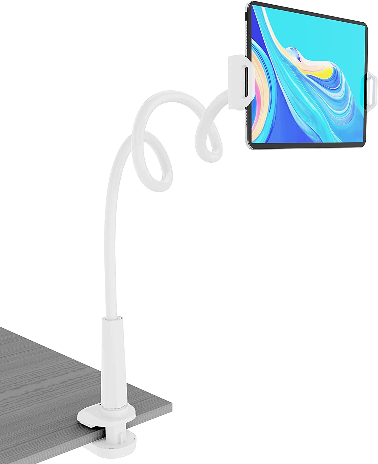 MAGIPEA Gooseneck Tablet Holder for Bed, Flexible Tablet Stand Holder with 360° Adjustable, Hands Free Tablet Mount Clip, Compatible with Ipad/Kindle/Switch/Galaxy Tabs, More 4.7-13" Devices