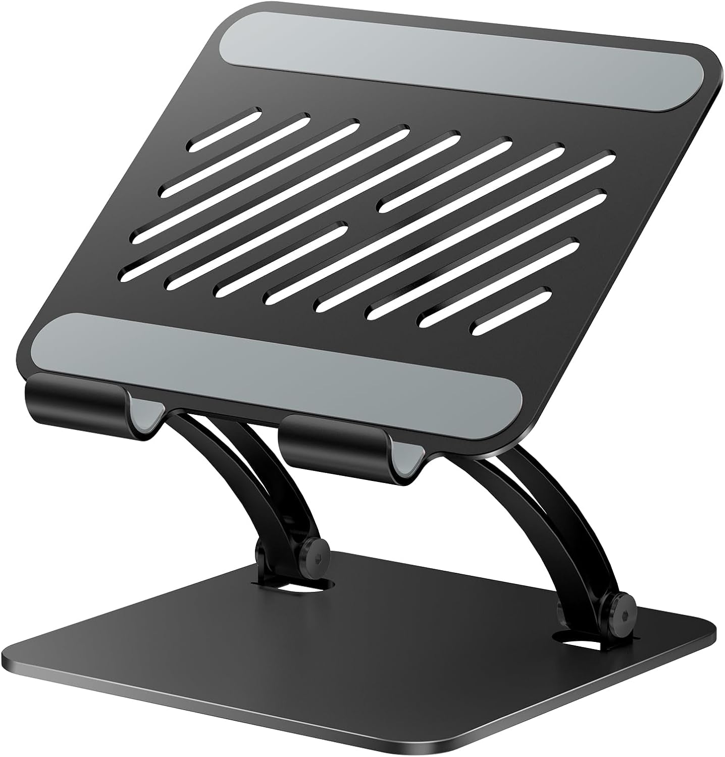 Tounee Tablet Holder Stand, Dual Rod Adjustable Aluminum Desktop Stand, Compatible with 4.7-16.9" Ipads, Surface Tablets, Portable Monitors, Kindle & More (Gray)